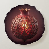 Pomegranate´10 Rond Kussen (Achterkant)