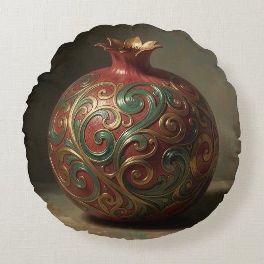 Pomegranate´11 Rond Kussen (Voorkant)