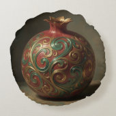 Pomegranate´11 Rond Kussen (Achterkant)