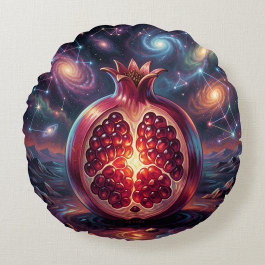 Pomegranate´2 Rond Kussen (Voorkant)