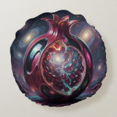 Pomegranate´3 Rond Kussen (Achterkant)