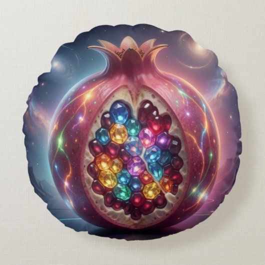 Pomegranate´4 Rond Kussen (Voorkant)