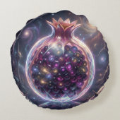 Pomegranate´5 Rond Kussen (Achterkant)