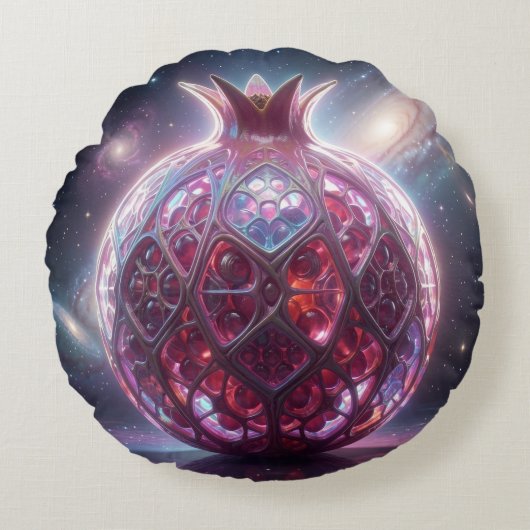 Pomegranate´6 Rond Kussen (Voorkant)
