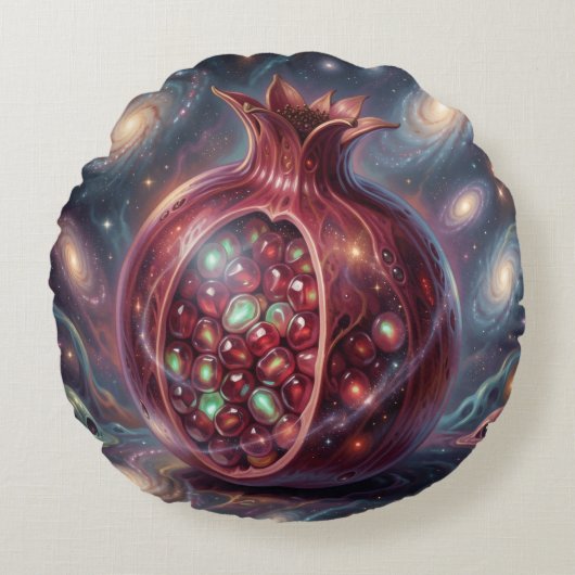 Pomegranate´8 Rond Kussen (Voorkant)