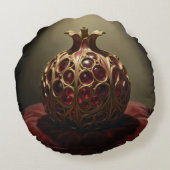 Pomegranate´9 Rond Kussen (Achterkant)