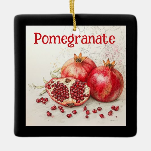 Pomegranate Ceramic Ornament (Voorkant)