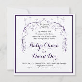 Pomegranate Chuppah Joods huwelijksuitnodiging Kaart (Voorkant)