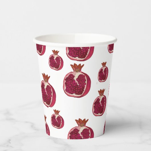 Pomegranate Design Paper Cup Papieren Bekers (Links)