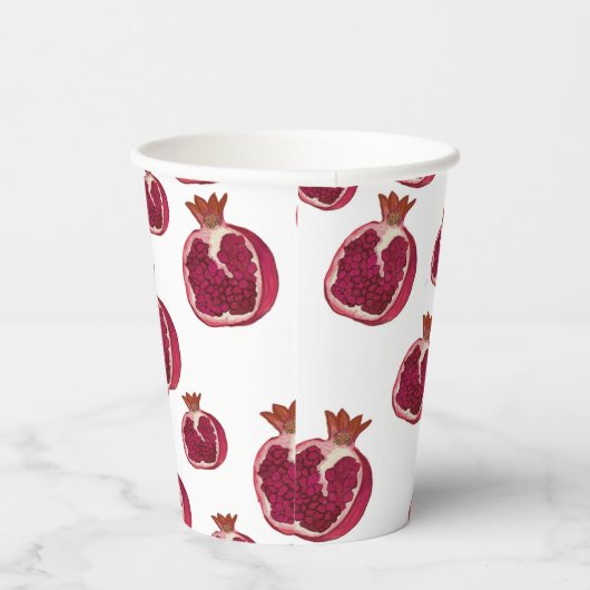 Pomegranate Design Paper Cup Papieren Bekers (Rechts)