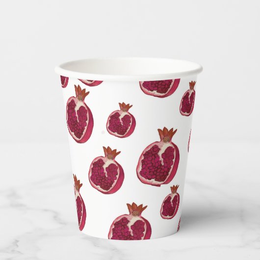 Pomegranate Design Paper Cup Papieren Bekers (Voorkant)