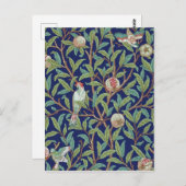 Pomegranate en Little Bird, William Morris Briefkaart (Voorkant / Achterkant)
