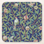 Pomegranate en Little Bird, William Morris Kartonnen Onderzetters (Voorkant)