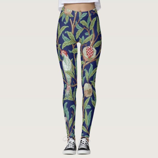 Pomegranate en Little Bird, William Morris Leggings (Voorkant)