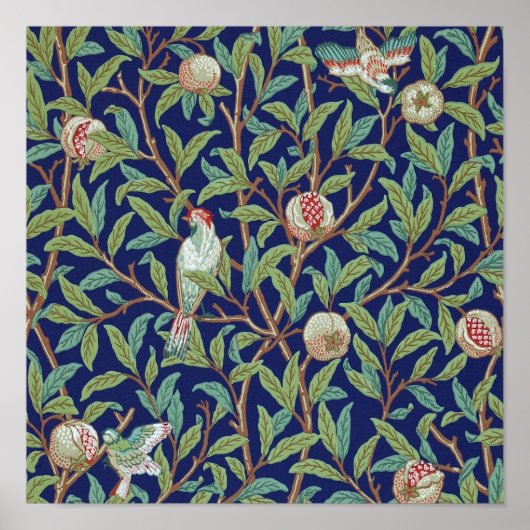 Pomegranate en Little Bird, William Morris Poster (Voorkant)