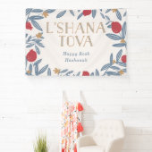 Pomegranate Florals Happy Rosh Hashanah Spandoek (Insitu)