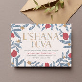 Pomegranate Florals Rosh Hashanah Invite Kaart