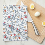Pomegranate Florals Theedoek<br><div class="desc">Rosh Hashanah, rood, blauw en goud, inspireerde het pomegranaat boompatroon van Shelby Allison.</div>