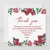 Pomegranate Fresh Fruite Birthday Dank u wel Bedankkaart (Voorkant)