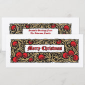 Pomegranate Fruit Foliage Border Christmas Feestdagenkaart (Voorkant / Achterkant)