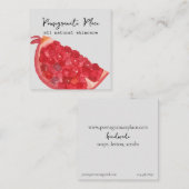 Pomegranate Fruit Handmade Skincare Vierkante Visitekaartje (Voorkant / Achterkant)