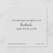 Pomegranate Fruit Handmade Skincare Vierkante Visitekaartje (Achterkant)