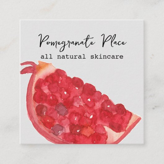 Pomegranate Fruit Handmade Skincare Vierkante Visitekaartje (Voorkant)