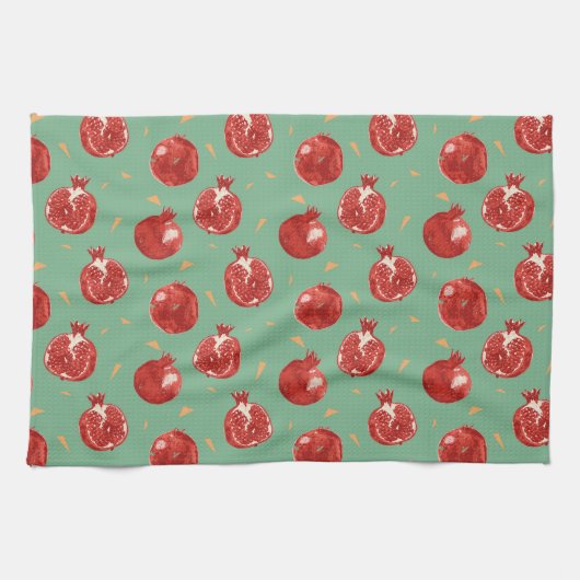Pomegranate Fruit Vector Seamless Pattern Theedoek (Horizontaal)