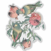 Pomegranate Fruits & Lovevogels Sticker (Voorkant)