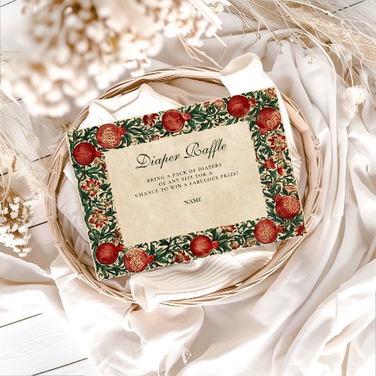 Pomegranate Garden Botanical Diapper Raffle Informatiekaartje