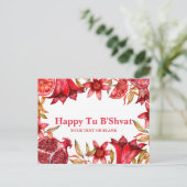 Pomegranate Happy Tu B'shvat Feestdagenkaart (Staand voorkant)