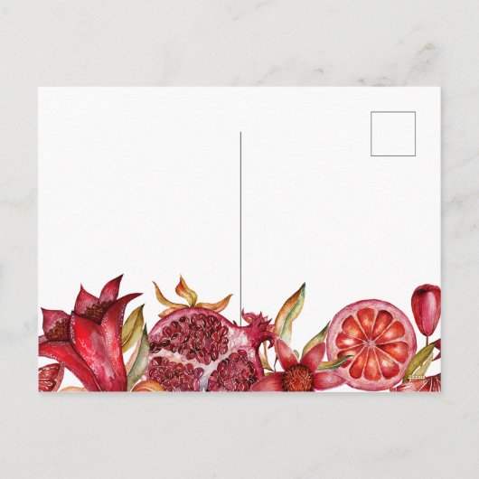 Pomegranate Happy Tu B'shvat Feestdagenkaart (Achterkant)