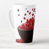 Pomegranate Illustration – Elegant Fruit Design Latte Mok (Linkerhoek)