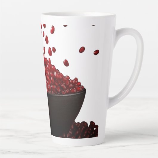 Pomegranate Illustration – Elegant Fruit Design Latte Mok (Rechts)