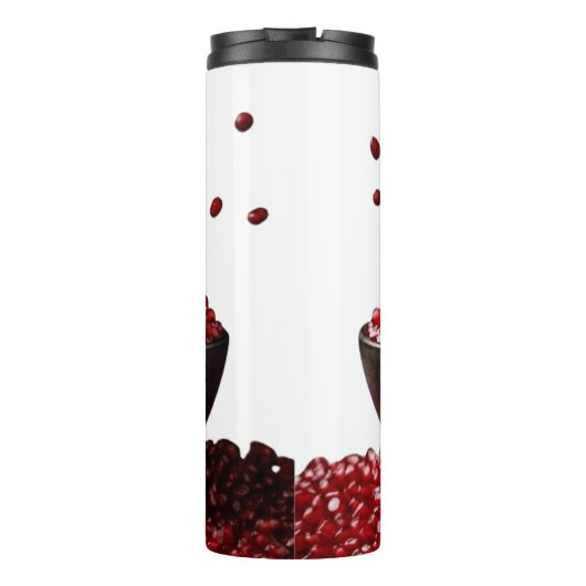 Pomegranate Illustration – Elegant Fruit Design Thermosbeker (Achterkant)