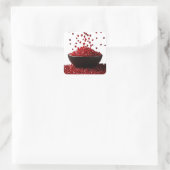 Pomegranate Illustration – Elegant Fruit Design Vierkante Sticker (Tas)