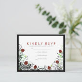 Pomegranate Jewish Wedding Invitation Reply Kaart (Staand voorkant)
