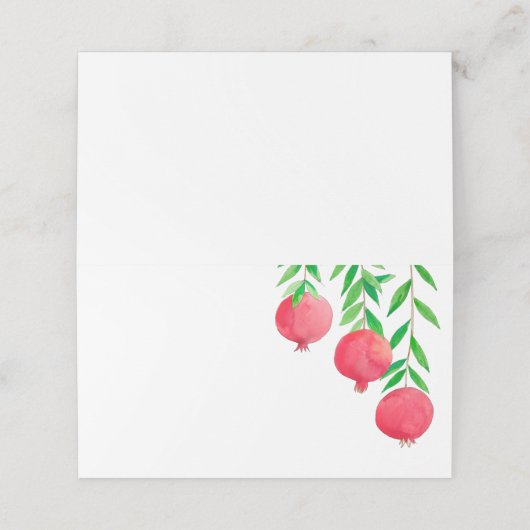 Pomegranate Joodse Place Cards, Table Kaart Plaatskaartje (Buitenkant ongevouwen)