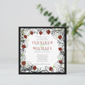 Pomegranate Jwish Wedding Invitation Kaart (Staand voorkant)