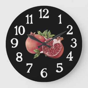 Pomegranate Kitchen Clock - Zwart Grote Klok