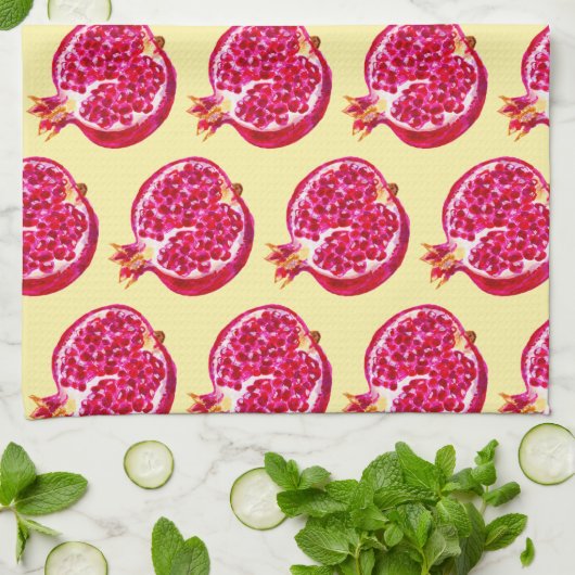 Pomegranate Kitchen Towel Yellow Theedoek (Gevouwen)