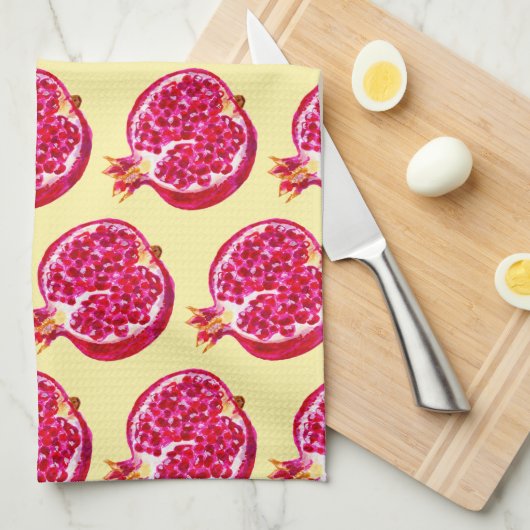 Pomegranate Kitchen Towel Yellow Theedoek (Quarter Fold)