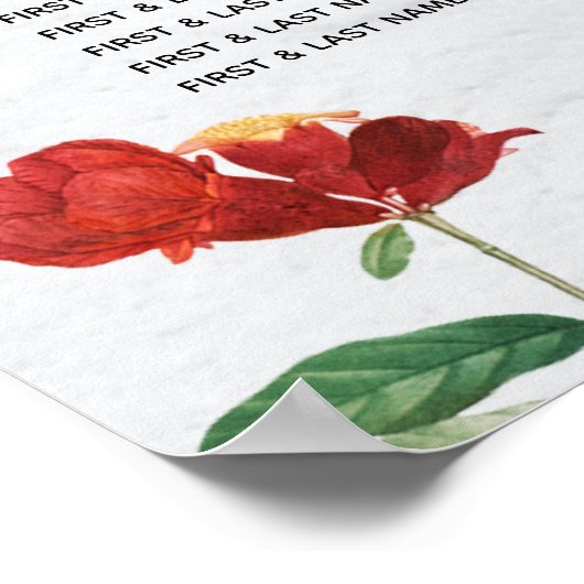 Pomegranate Mediterranean Wedding Seating Chart Poster (Hoek)