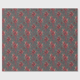 Pomegranate & Olive Botanical Wrapping Paper Cadeaupapier