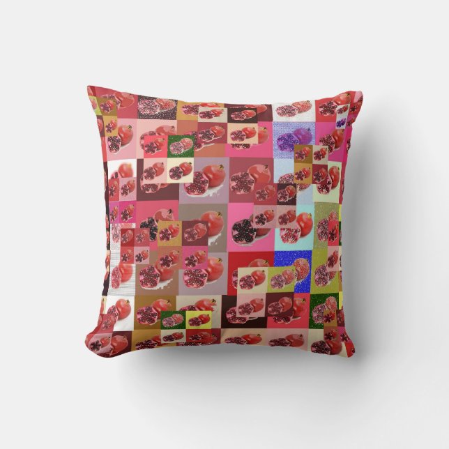 Pomegranate patchwork Cheater quilt pillow Kussen (Voorkant)