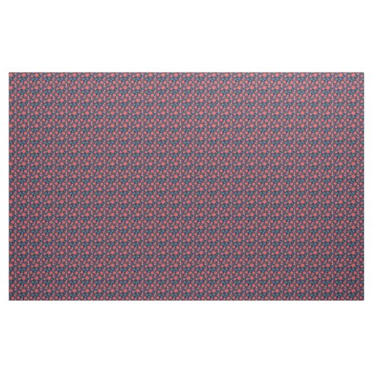 Pomegranate Pattern op Blue Pattern Stof (Yard (91,4 cm))