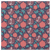 Pomegranate Pattern op Blue Pattern Stof (Close Up)