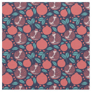 Pomegranate Pattern op Blue Pattern Stof