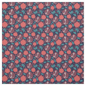 Pomegranate Pattern op Blue Pattern Stof (Swatch)
