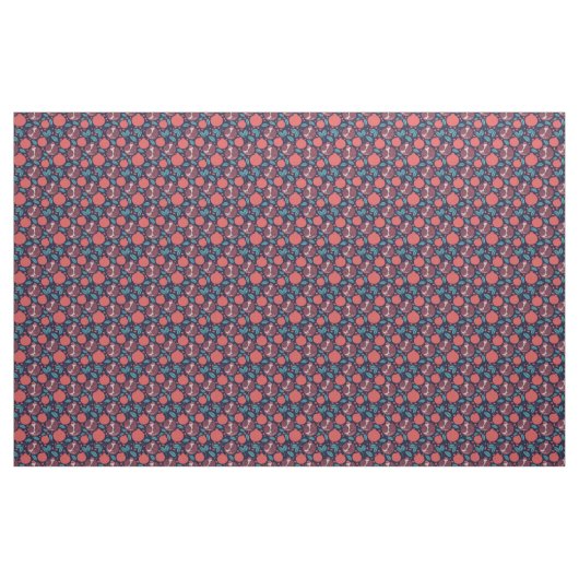 Pomegranate Pattern op Blue Pattern Stof (Fat Quarter)